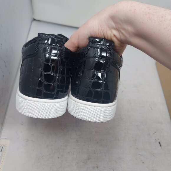 Christian Louboutin Rantulow Orlato Crocodile Black Patent Sneaker - Picture 9 of 10